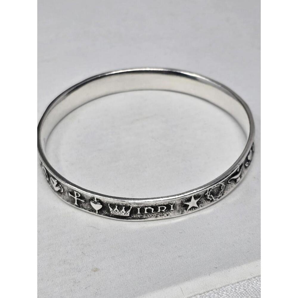 James Avery Sterling Silver Christian Symbol Bangle Retired